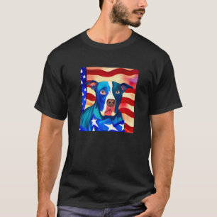 Camiseta U Flag Pitbull Terrier Dog Break Patriot Americano