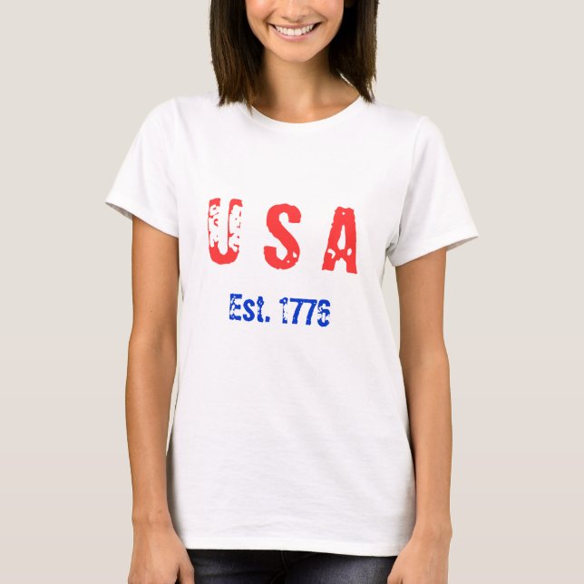 Camiseta U S A 4 de julho (Frente)