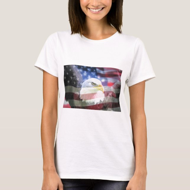 Camiseta U.S.A. Eagle & bandeira (Frente)