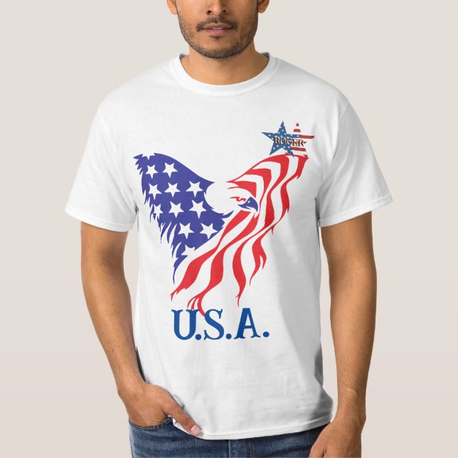 Camiseta "U.S.A." Monograma da águia americana (Frente)