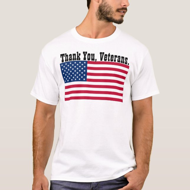 Camiseta U.S.A. - "Obrigado, veteranos. " (Frente)