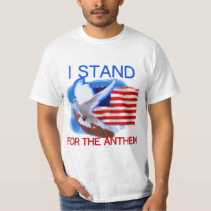 Camiseta U.S. Bandeira e pomba que eu represento o hino
