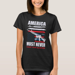 Camiseta U S Flag Veteran Rifle