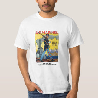Camiseta U.S. Fuzileiros navais: Serviço na terra e no mar!