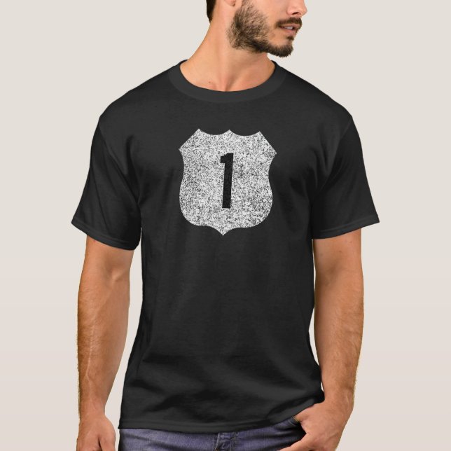 CAMISETA U S HIGHWAY 1 US1 ROAD SIGN ROUPA 1 1 (Frente)