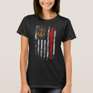 Camiseta U S Submarino Silencioso Serviço Veterano Bandeira