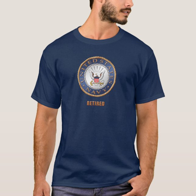 Camiseta U.S. T-shirt aposentado marinho (Frente)