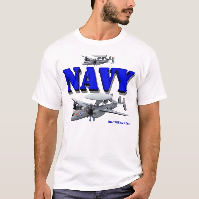 Camiseta U.S. Tshirt avançado do marinho E-2D Hawkeye (Frente)