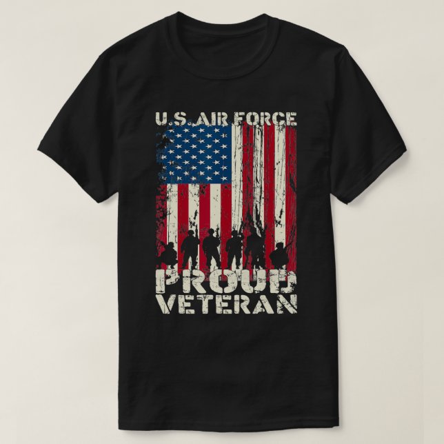 Camiseta U. Veteranos Americano Bandeira Americana 4º de ju (Frente do Design)