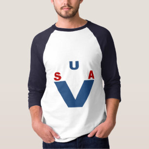 Camiseta U-white masculina Raglan T-shirt EUA VICT