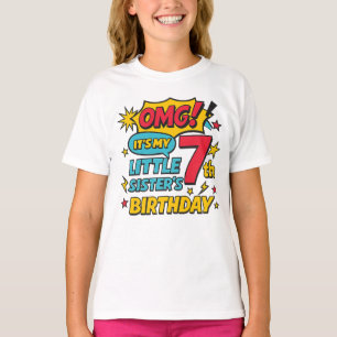 Camiseta Uau, É o 7º Aniversário da Minha Irmãzinha Arte Po