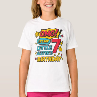 Camiseta Uau, É o 7º Aniversário da Minha Irmãzinha Arte Po