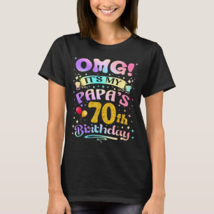 Camiseta Uau É o 70º Aniversário do Meu Papai Feliz 70 Anos