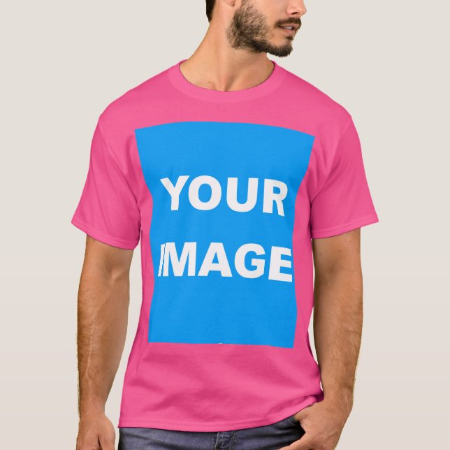 Camiseta Uau Rosa Adicionar Sua Foto De Imagem (Frente)