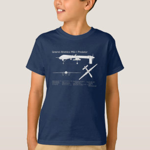Camiseta UAV de Predador MQ-1 - ABD de Bluetooth de Avião