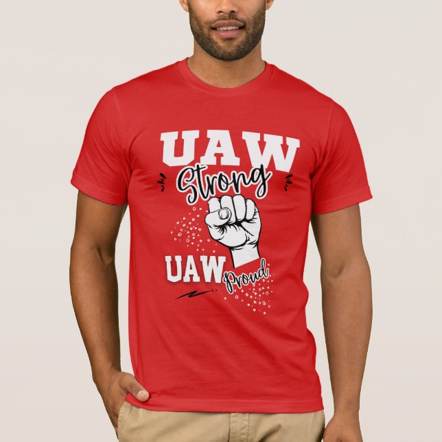 Camiseta UAW Strike United Auto Worker Union UAW Strong Red (Frente)
