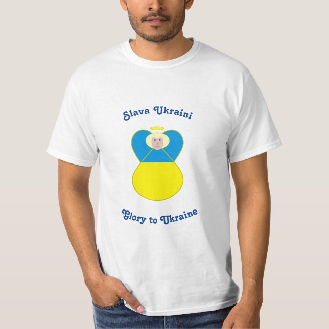 Camiseta Ucrânia Angel Slava Ucrânia Glória à Ucrânia (Frente)