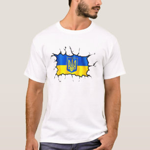 Camiseta Ucrânia: Bandeira do Orgulho de Crack Cardíaco