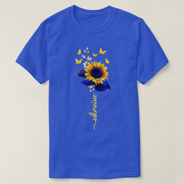 Camiseta Ucrânia Bandeira Sunflower Vintage Apoio ucraniano (Frente do Design)