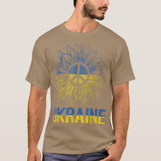 Camiseta Ucrânia Bandeira Sunflower Vintage Paz em Ucranian