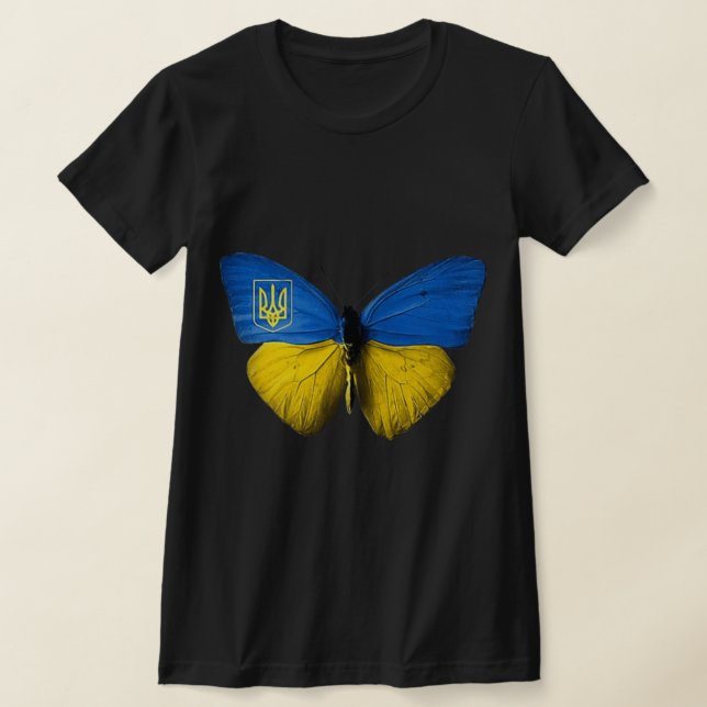 Camiseta Ucrânia Borboleta Ucrânia Bandeira Ucraniana Amor  (Postura )