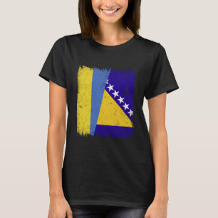 Camiseta Ucrânia Bósnia e Herzegovina Bandeira Meia-Haste