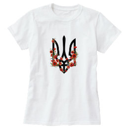 Camiseta UCRÂNIA. Brasão de Armas. Tridente. Tryzub. 