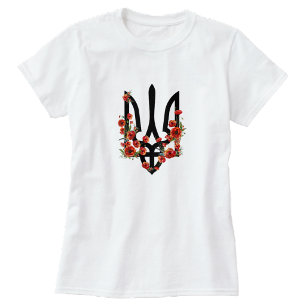 Camiseta UCRÂNIA. Brasão de Armas. Tridente. Tryzub. 