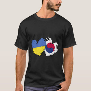 Camiseta Ucrânia Coreia do Sul Corações Bandeiras Ucraniano