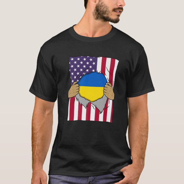 Camiseta Ucrânia Flag Dentro Me Home Orgulho Ucraniano Amer (Frente)