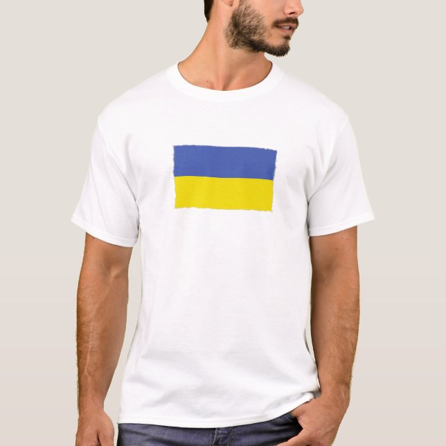Camiseta Ucrânia Flag Grunge Retro Vintage (Frente)
