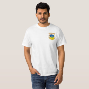 Camiseta Ucrânia Flag Shield e Emblem T-Shirt