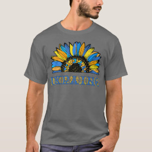 Camiseta Ucrânia Flag Sunflower Floral Ucraniano Blue Yell