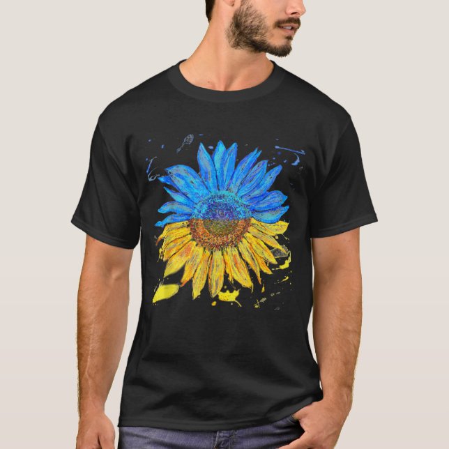 Camiseta Ucrânia Flag Sunflower Vintage (Frente)