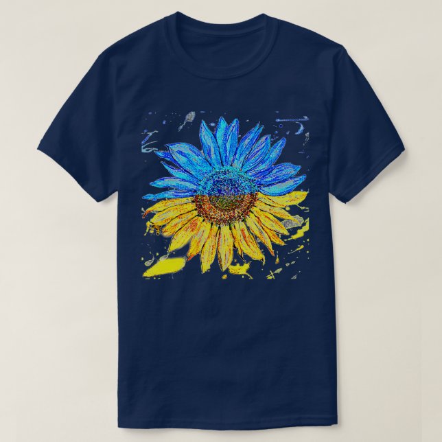 Camiseta Ucrânia Flag Sunflower Vintage (Frente do Design)