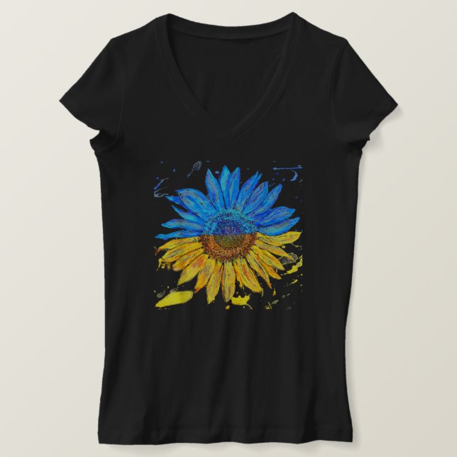 Camiseta Ucrânia Flag Sunflower Vintage Ucraniano (Frente do Design)