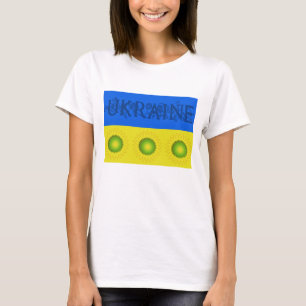 Camiseta Ucrânia Flag w Sunflower T-Shirt