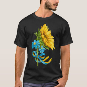 Camiseta Ucrânia Girassóis e flores silvestres em ucraniano