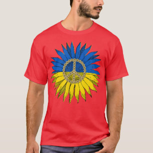Camiseta Ucrânia: girassol amarelo azul apoia novela de paz