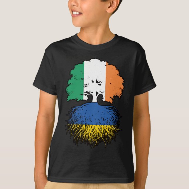 Camiseta Ucrânia, Irlanda Irlandesa, Bandeira de Raízes da  (Frente)