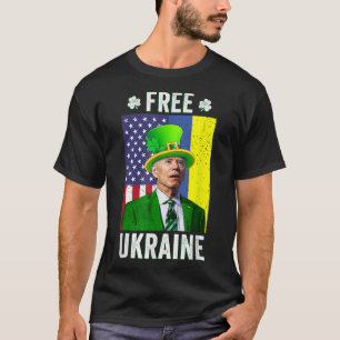 Camiseta Ucrânia livre de Dia de São Patrício Biden