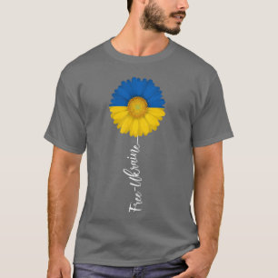 Camiseta Ucrânia Livre Girassol Apoio à Ucrânia Eu Fico Wi