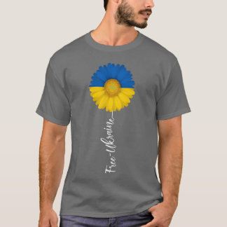 Camiseta Ucrânia Livre Girassol Apoio à Ucrânia Eu Fico Wi