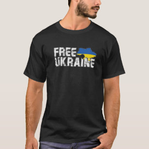 Camiseta Ucrânia Livre Vintagem Azul Amarelo Vintage Azul