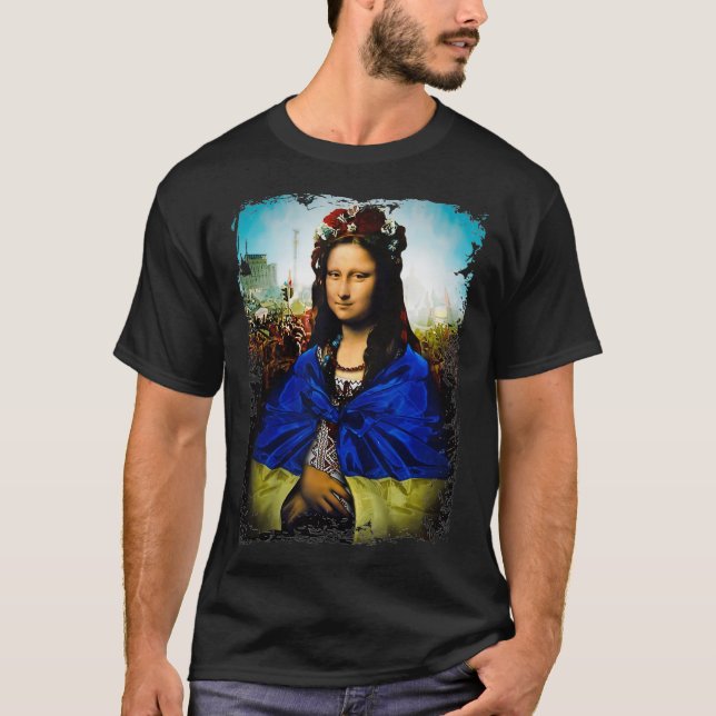 Camiseta Ucrânia Mona Lisa Ukrayina - Gráfico Cute Ucranian (Frente)