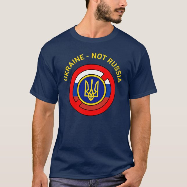 Camiseta Ucrânia - Não Rússia T-Shirt (Frente)