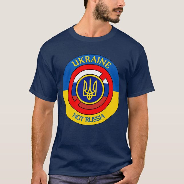 Camiseta Ucrânia - Não Rússia T-Shirt (Frente)