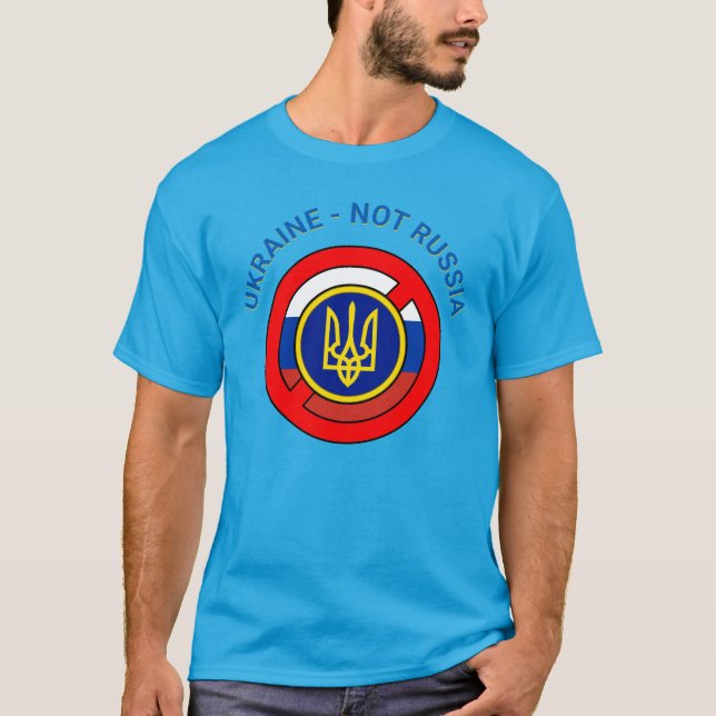 Camiseta Ucrânia - Não Rússia T-Shirt (Frente)