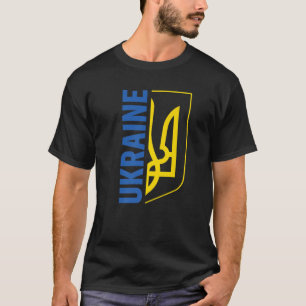 Camiseta Ucrânia Orgulho T Por Homens Casaco de Armas Embl