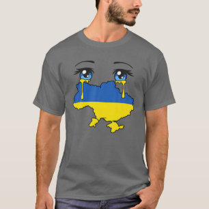 Camiseta Ucrânia Pavilha Lágrimas De Choro Na Ucrânia
